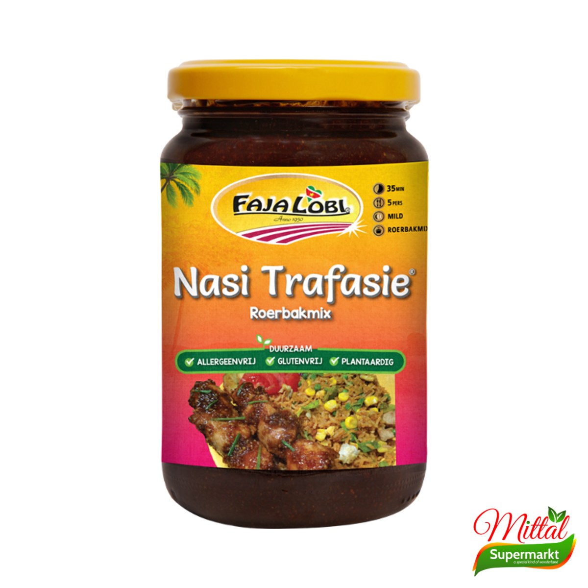 Faja Lobi Nasi Saus 360ml, Surinaamse Woksaus voor Gebakken Rijst (Nasi Sauce)