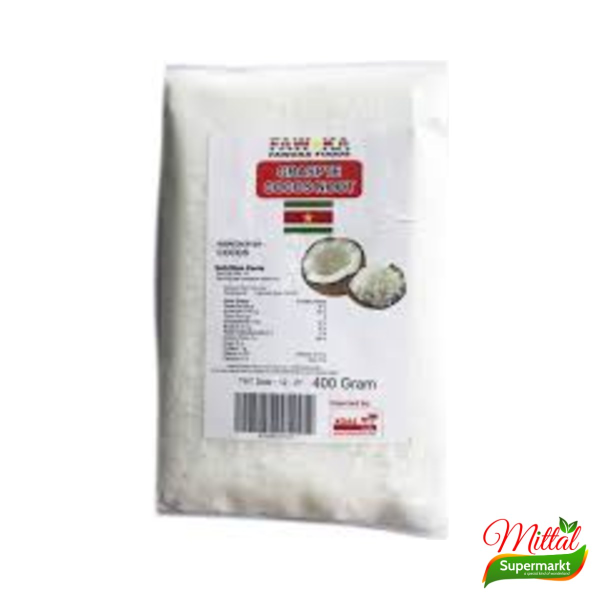 Fawaka Geraspte Kokos 340g, Verse Kokosrasp Diepvries (Grated Coconut)