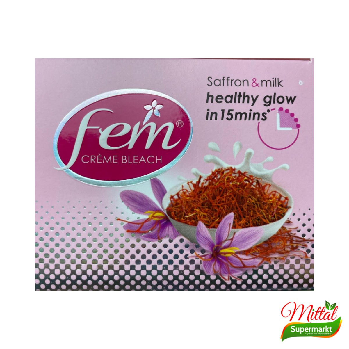 Fem Bleach Crème Pearl & Milk 64g, Gezichtscrème met Parel en Melk (Bleach Cream)