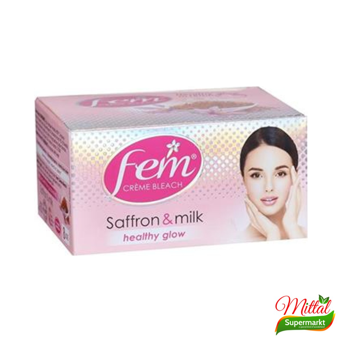 Fem Bleach Crème Saffron & Milk 64g, Gezichtscrème met Saffraan en Melk (Bleach Cream)