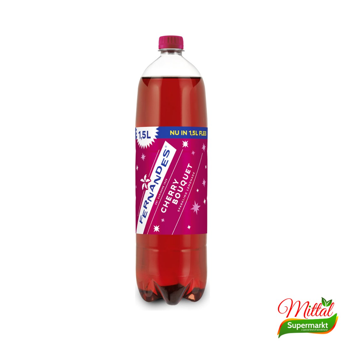 Fernandes Cherry 1,5L, Surinaamse Kersenlimonade (Cherry Soft Drink)