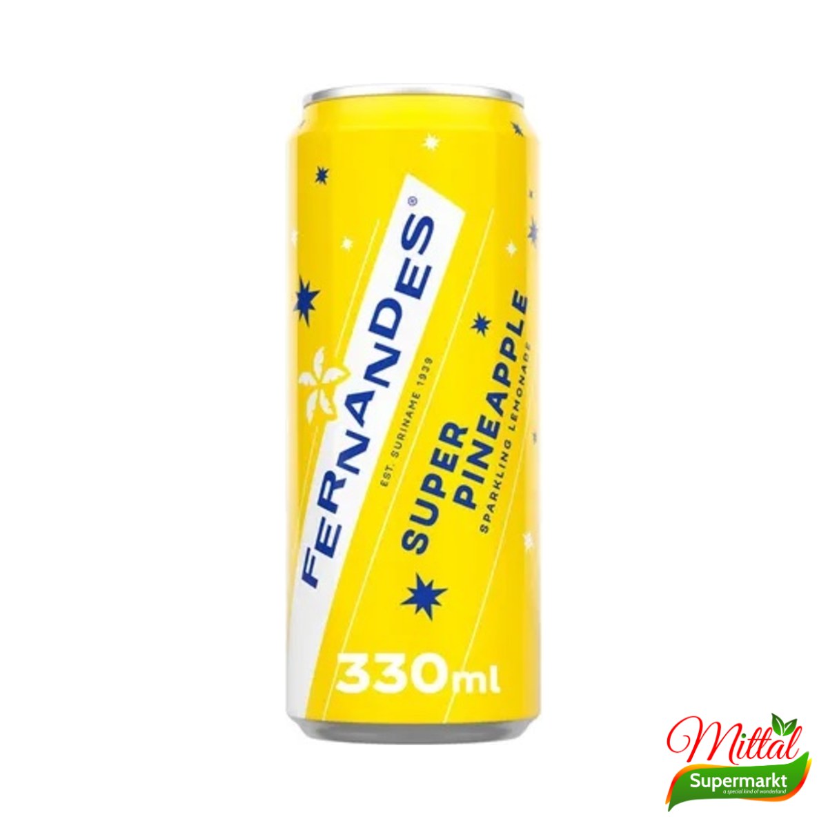 Fernandes Super Pineapple 33cl, Surinaamse Ananaslimonade (Pineapple Soda)