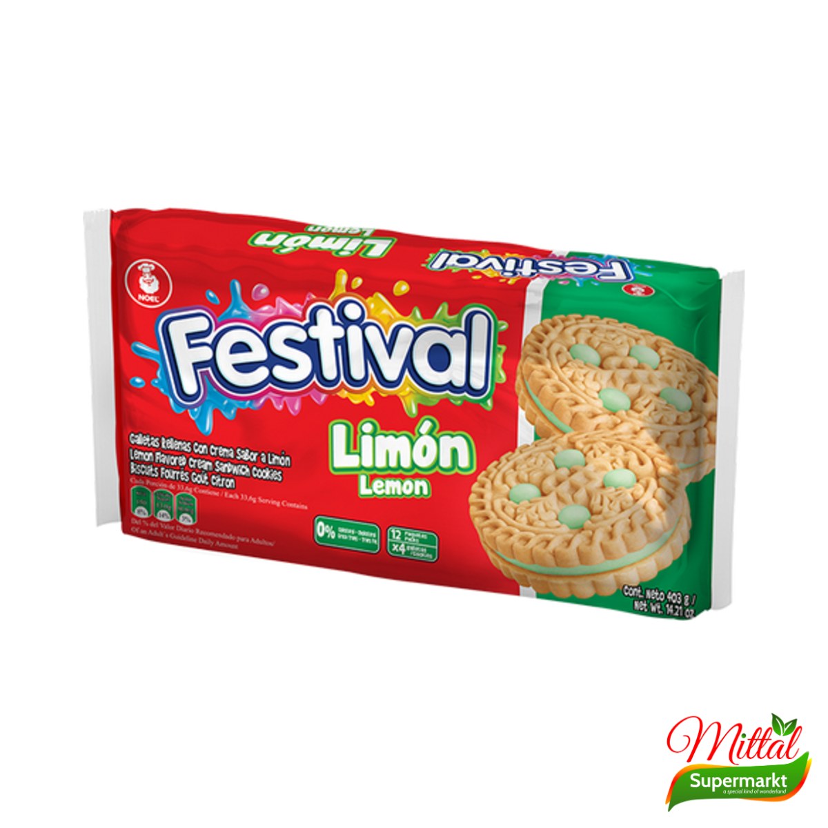 Festival Lemon 403g, Koekjes met Citroencrème (Lemon Cream Biscuits)