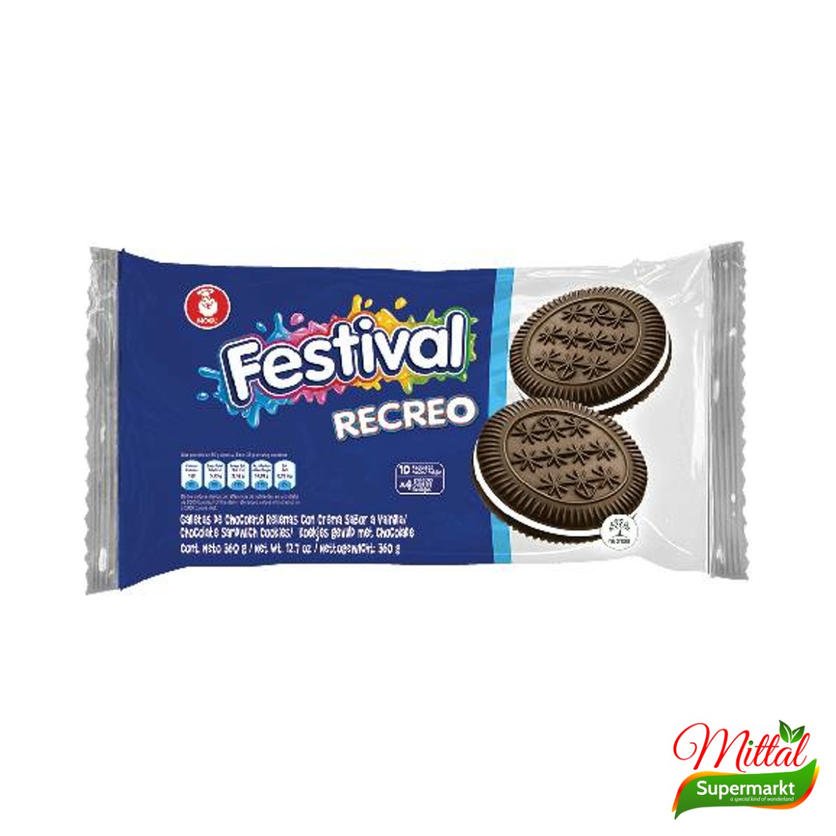 Festival Recreo 360g, Koekjes met Roomvulling (Cream Sandwich Biscuits)