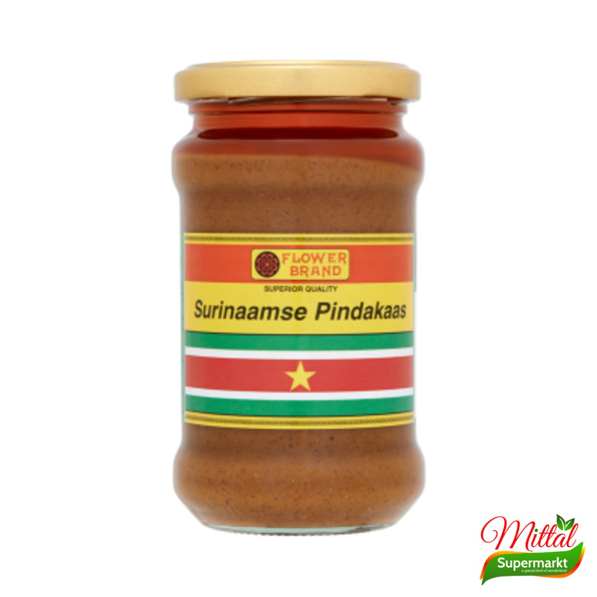 Flower Brand Surinaamse Pindakaas, Pittige Pindakaas (Peanut Butter)