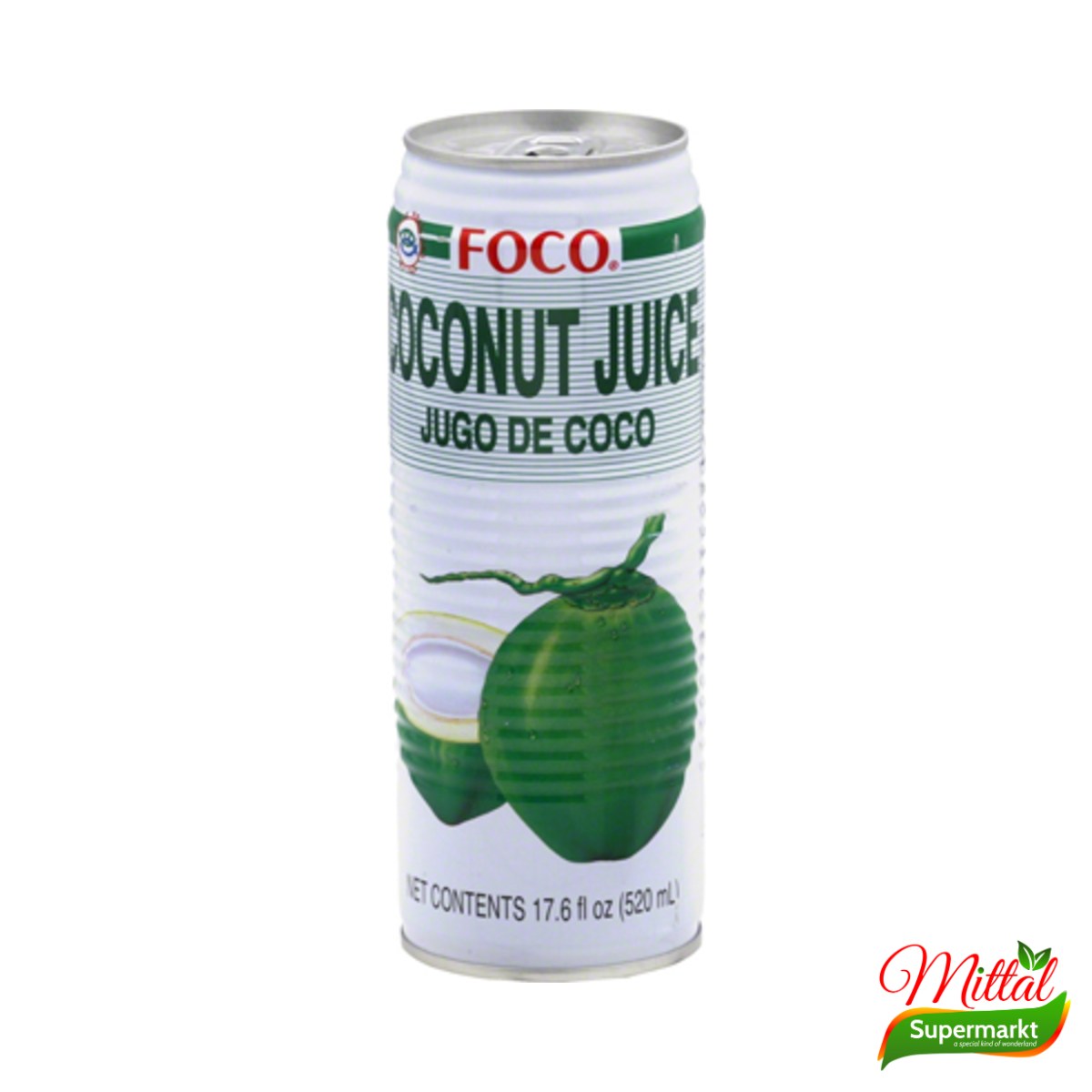 Foco Coconut Juice 520ml, Kokosdrank met Vruchtvlees (Coconut Juice)