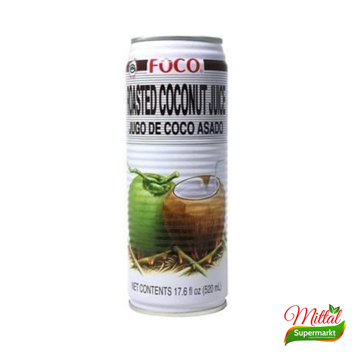 Foco Roasted Coconut 52cl, Geroosterde Kokosdrank Grote Fles (Roasted Coconut Drink)