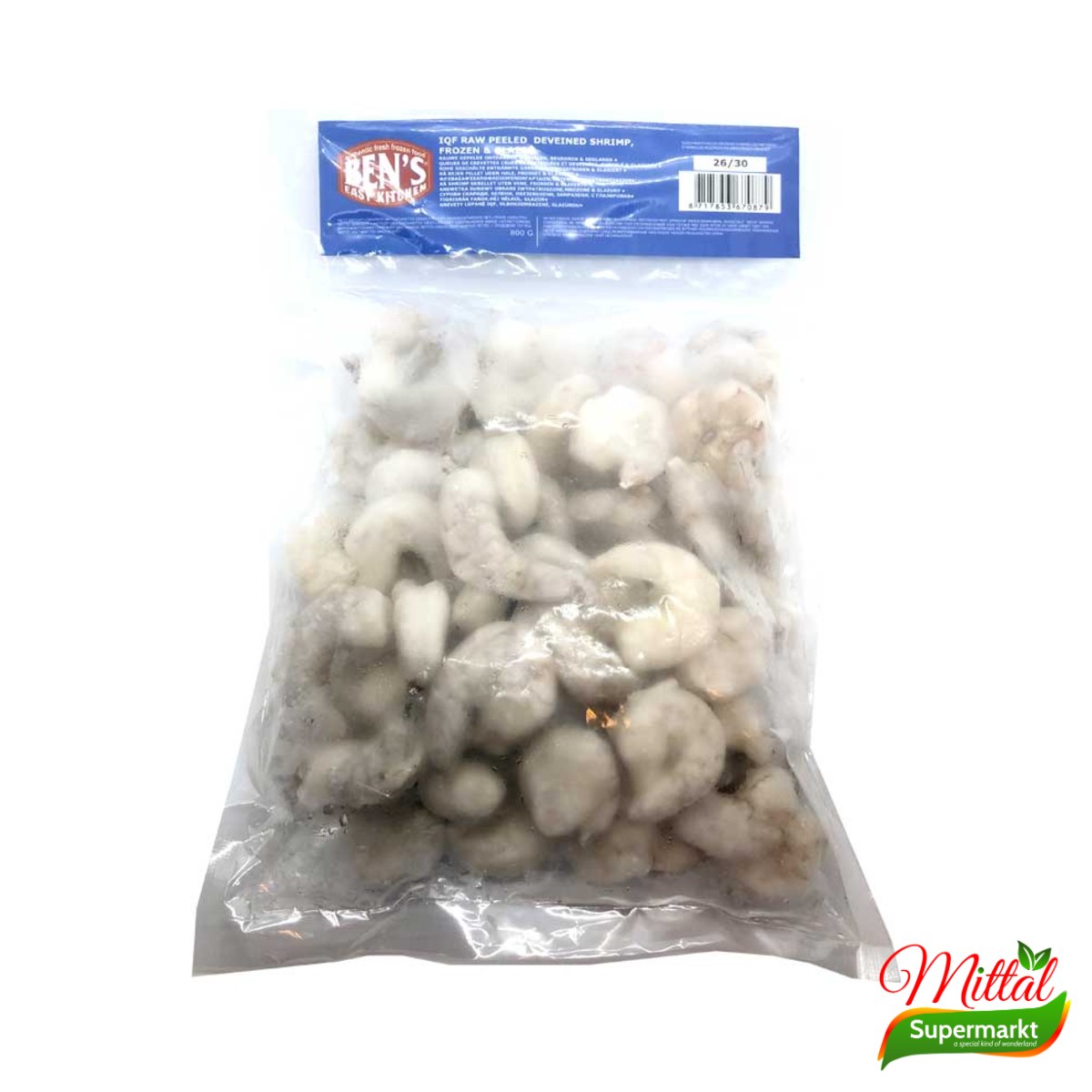 Garnalen 26/30 800g, Rauwe Garnalen Diepvries (Raw Shrimp)