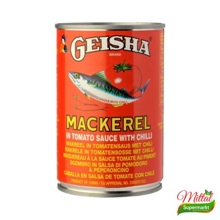 Geisha Makreel in Tomaten-Chilisaus 155g, Pittige Vis uit Blik (Mackerel in Chilli Sauce)