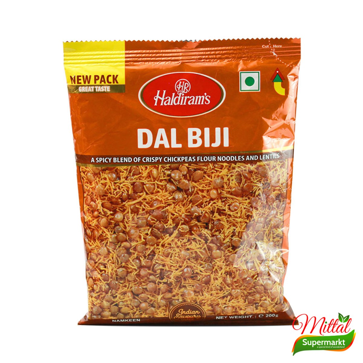 Haldiram Dal Biji 200g, Indiase Snackmix met Linzen (Dal Biji Mix)