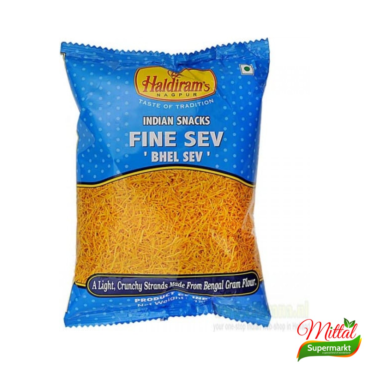 Haldiram Fine Sev 150g, Ultradunne Kikkererwtensliertjes (Fine Sev)