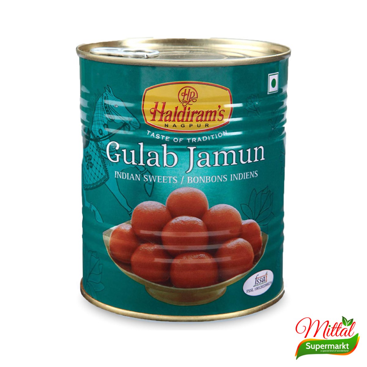 Haldiram Gulab Jamun 1kg, Indiaas Dessert op Siroop (Gulab Jamun)