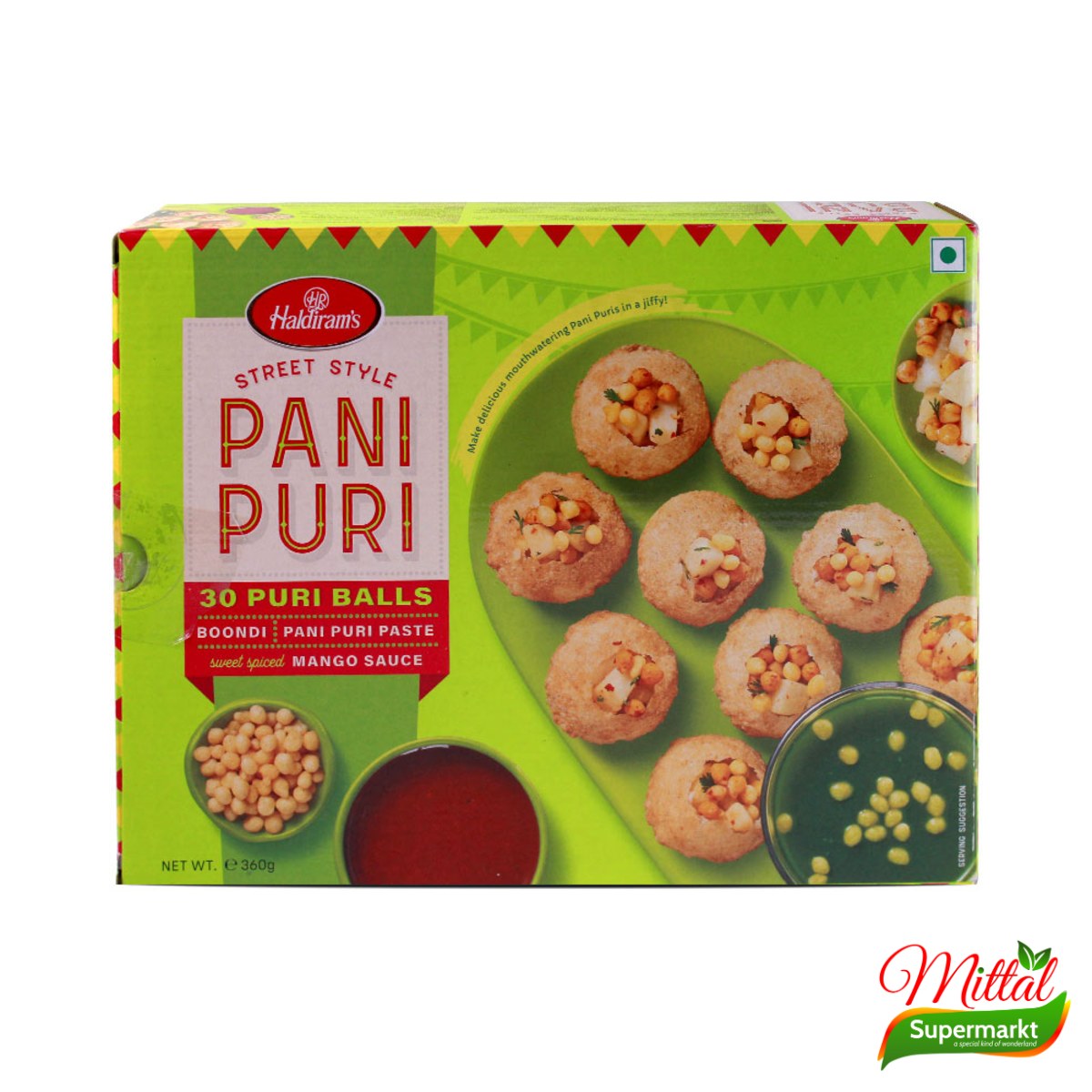 Haldiram Pani Puri Kit 360g, Complete Set voor Pani Puri (Pani Puri Kit)