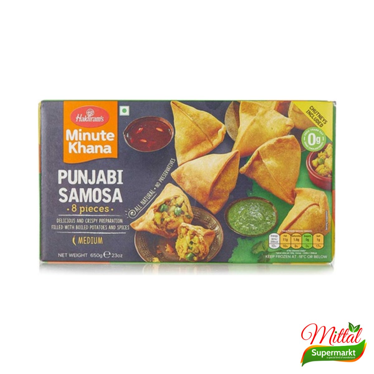 Haldiram Punjabi Samosa 8 Stuks, Grote Samosa's Diepvries (Punjabi Samosas)