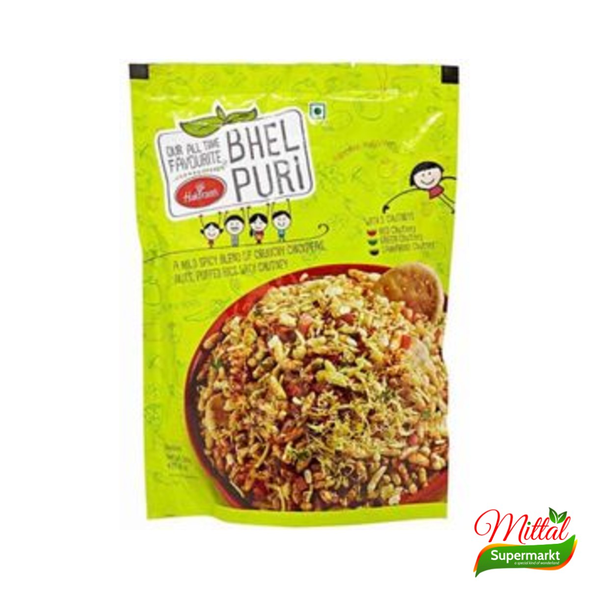 Haldiram's Bhel Puri met Chutney 200g, Snackpakket voor Bhel Puri (Bhel Puri)