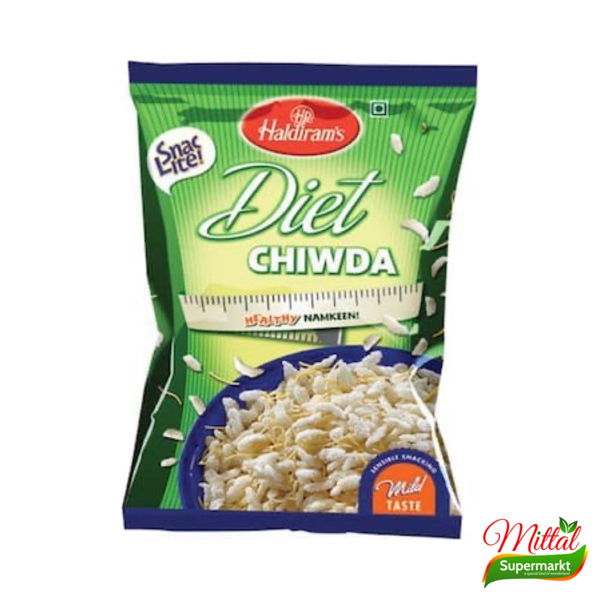 Haldiram's Diet Chiwda 180g, Lichte Krokante Rijstvlokkensnack (Chiwda)