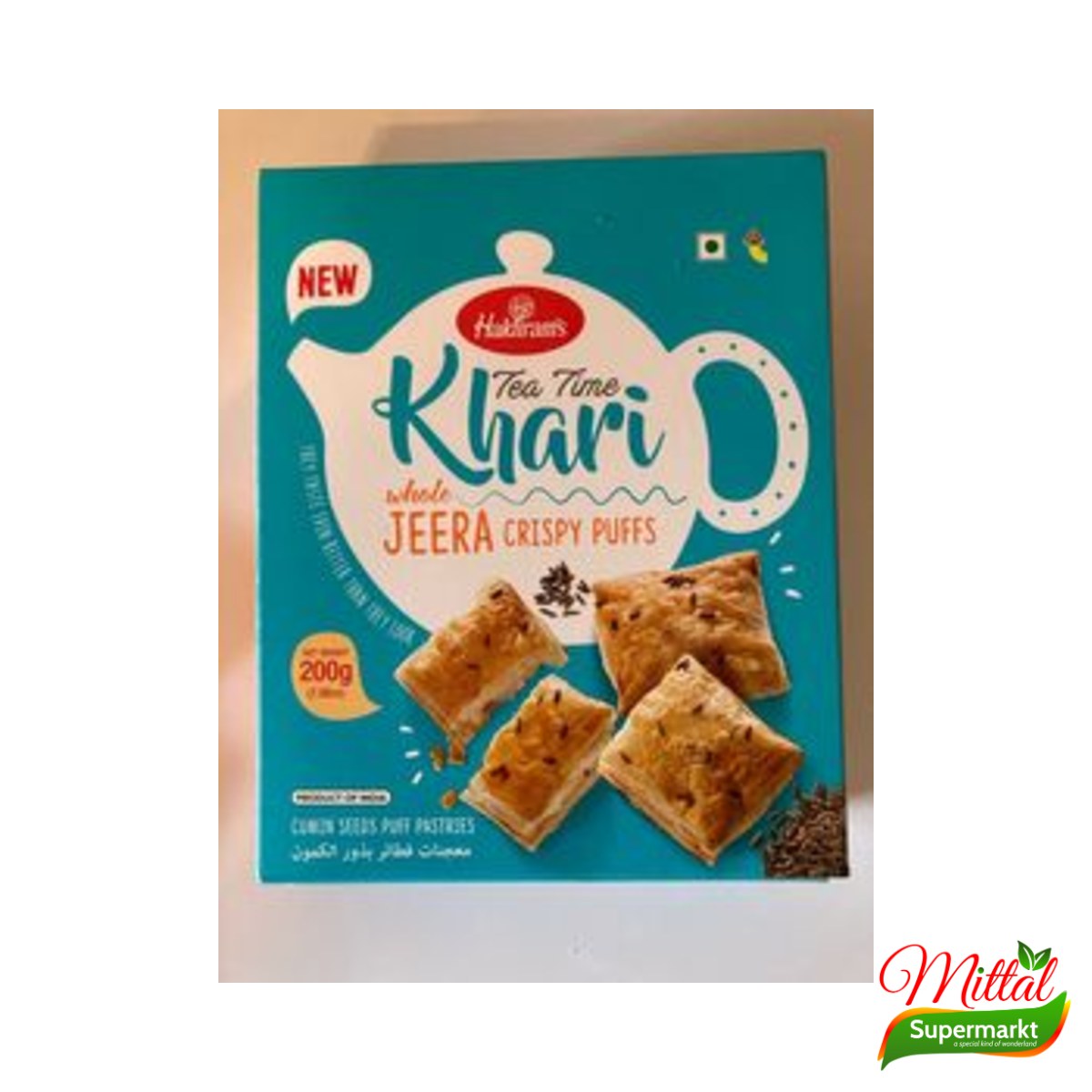 Haldiram's Jeera Khari, Krokante Bladerdeegkoekjes met Komijn (Khari Biscuits) 2 krokante bladerdeegkoekjes met komijn – Haldiram's Jeera Khari