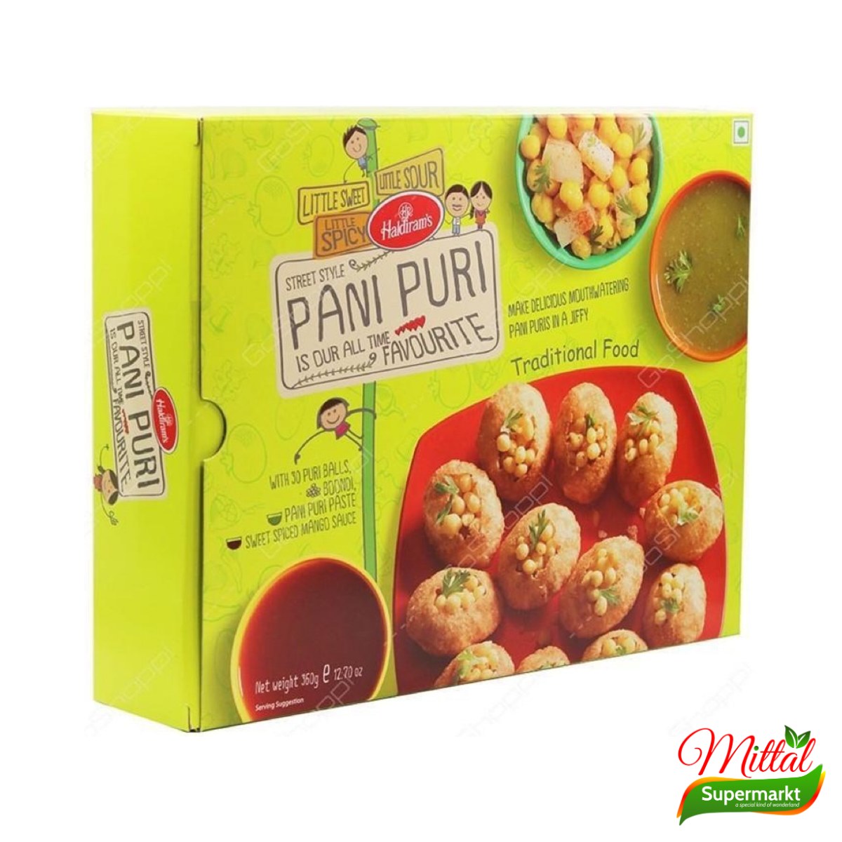 Haldiram's Pani Puri 360g, Krokante Puri Bolletjes (Gol Gappe)