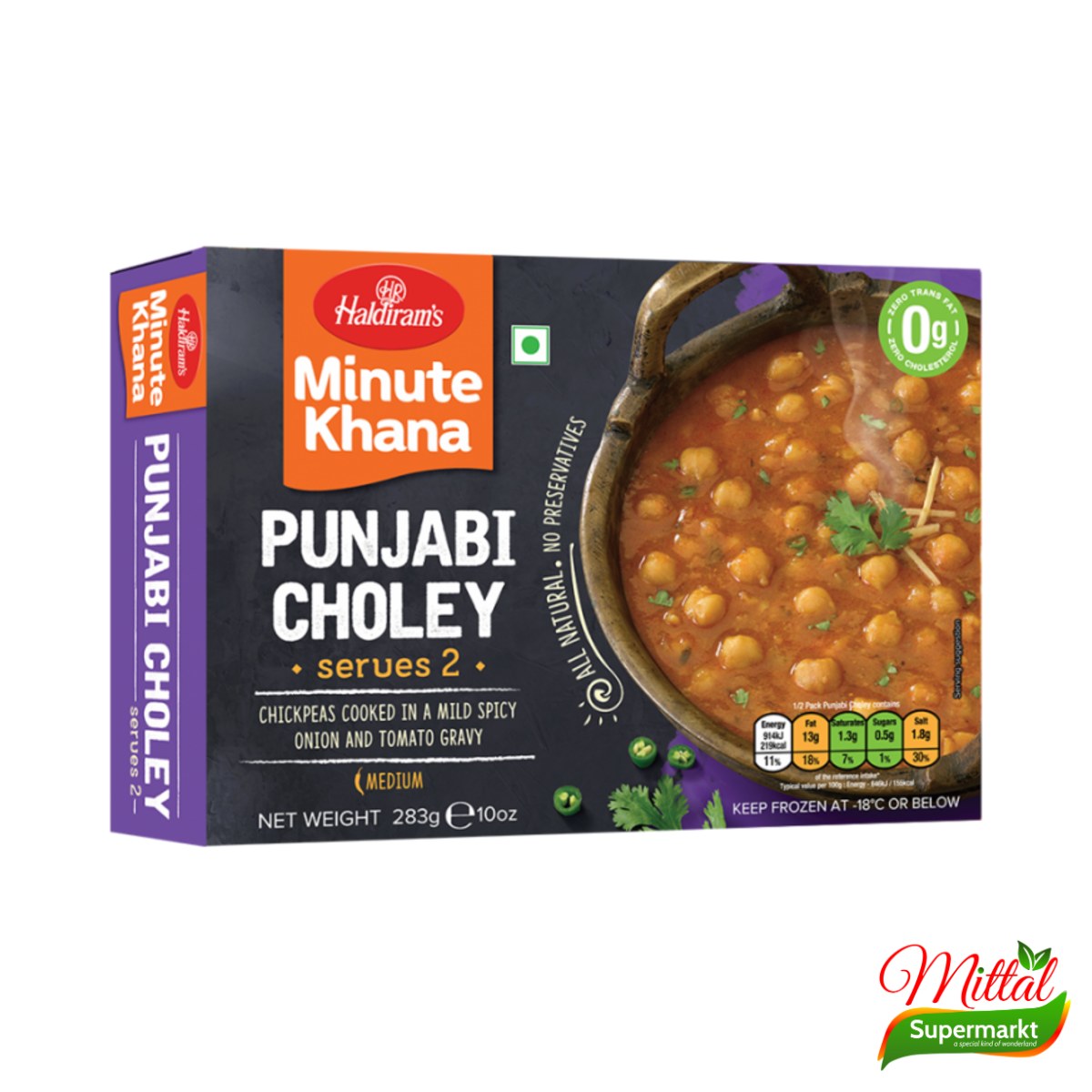 Haldiram's Punjabi Chole 283g, Diepvries Kikkererwtencurry (Chole)