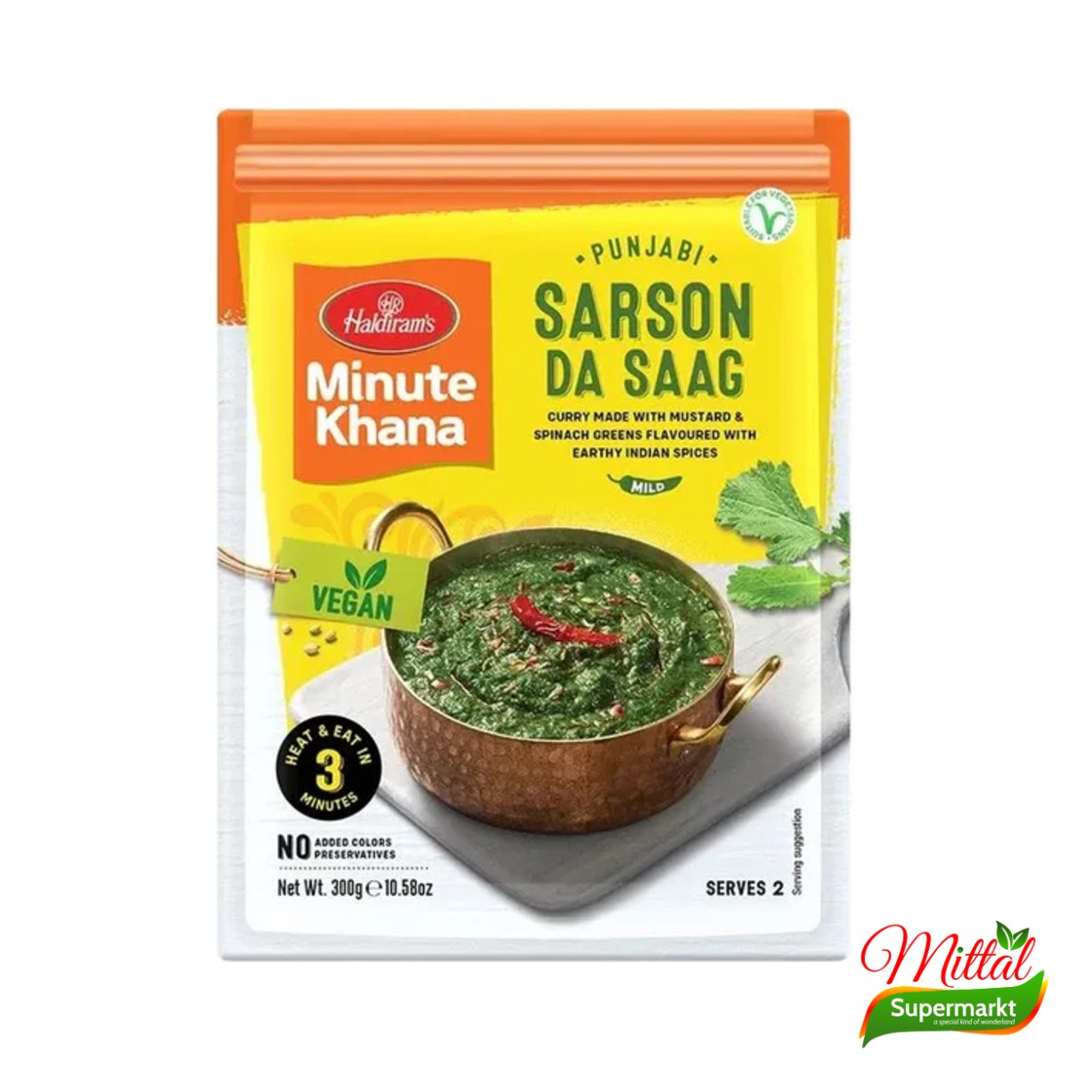 Haldiram's Sarson Da Saag 300g, Kant-en-Klare Mosterdbladcurry (Sarson Ka Saag) 2 haldiram's sarson da saag 300g – Haldiram's Sarson Da Saag 300g