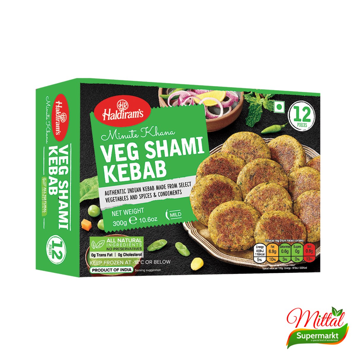 Haldiram's Veg Shami Kebab, Diepvries Vegetarische Shami Kebab (Veg Kebab)