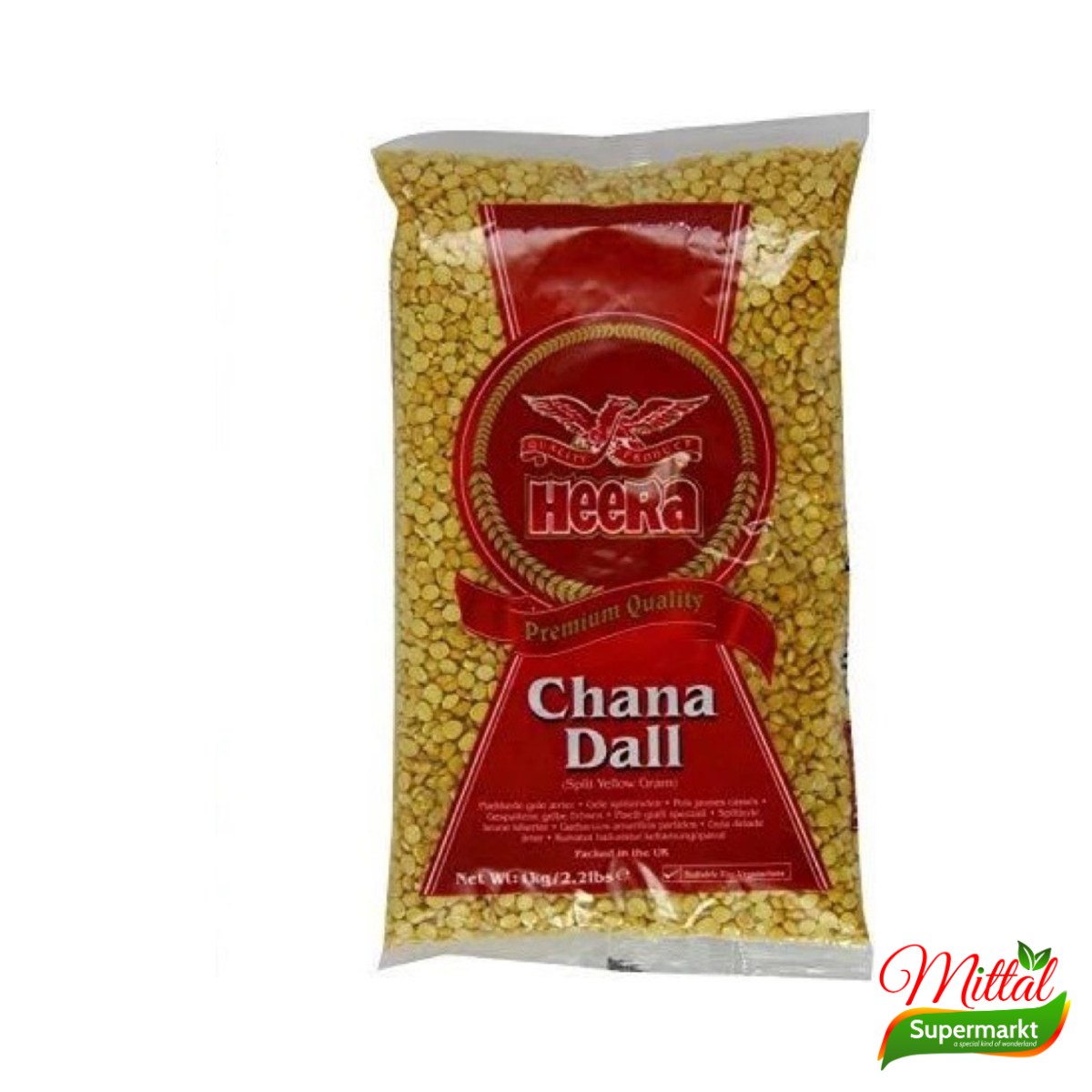 Heera Chana Dal 1kg, Gespleten Kikkererwten (Split Bengal Gram)