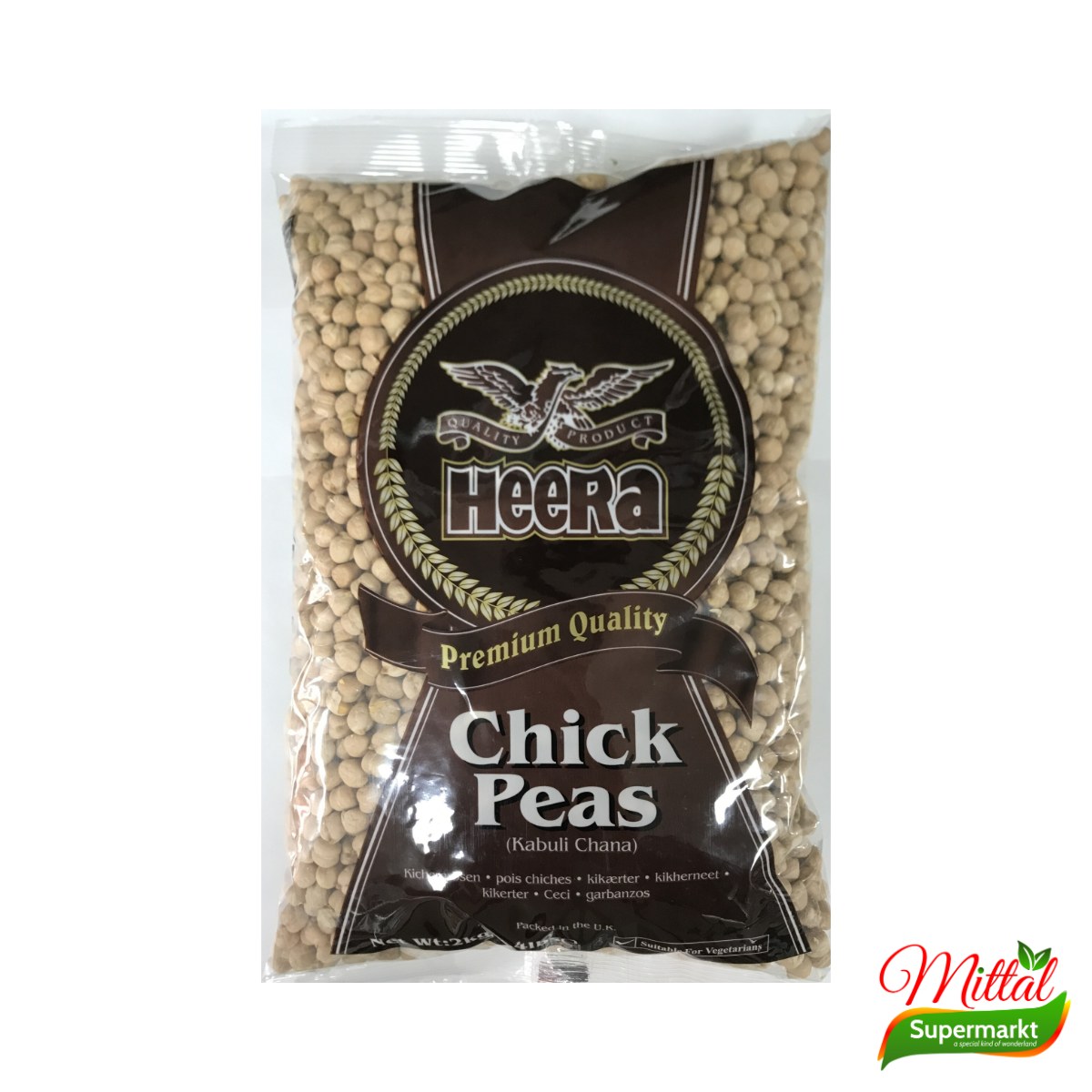 Heera Chick Peas 1kg, Gedroogde Kikkererwten (Kabuli Chana)