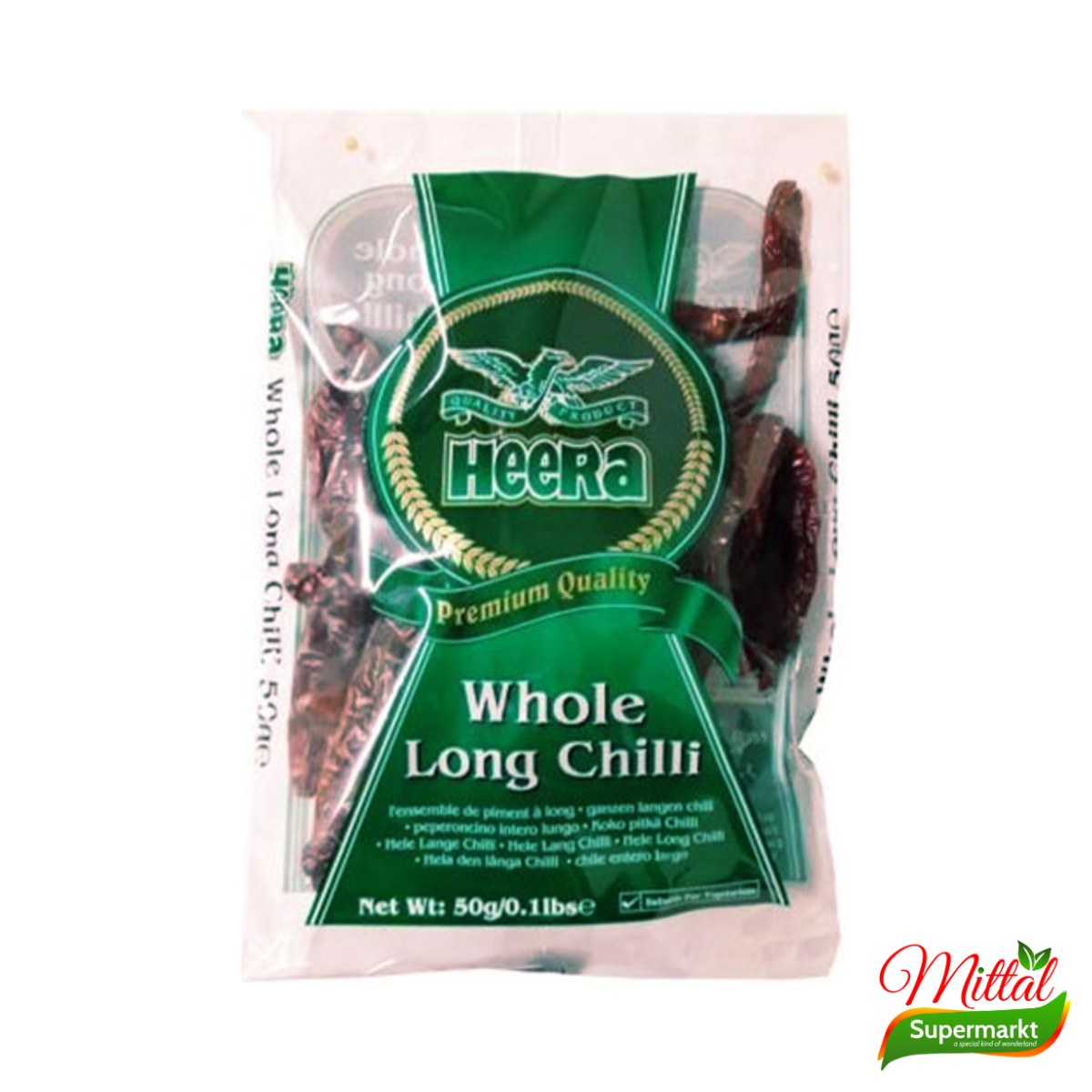 Heera Chilli 50g, Pittige Rode Chili (Lal Mirch)