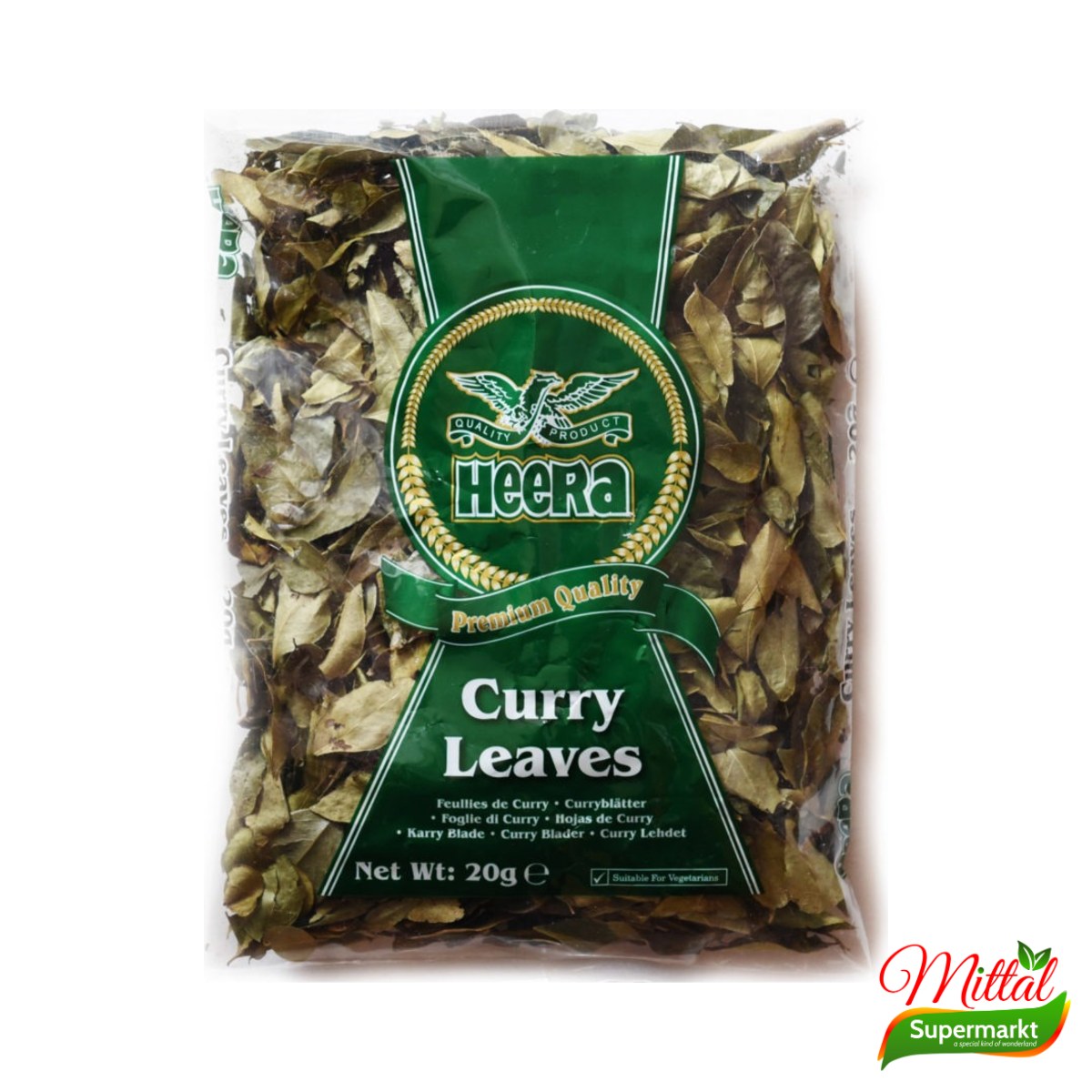 Heera Curry Leaves 20g, Gedroogde Kerrieblaadjes (Kadi Patta)