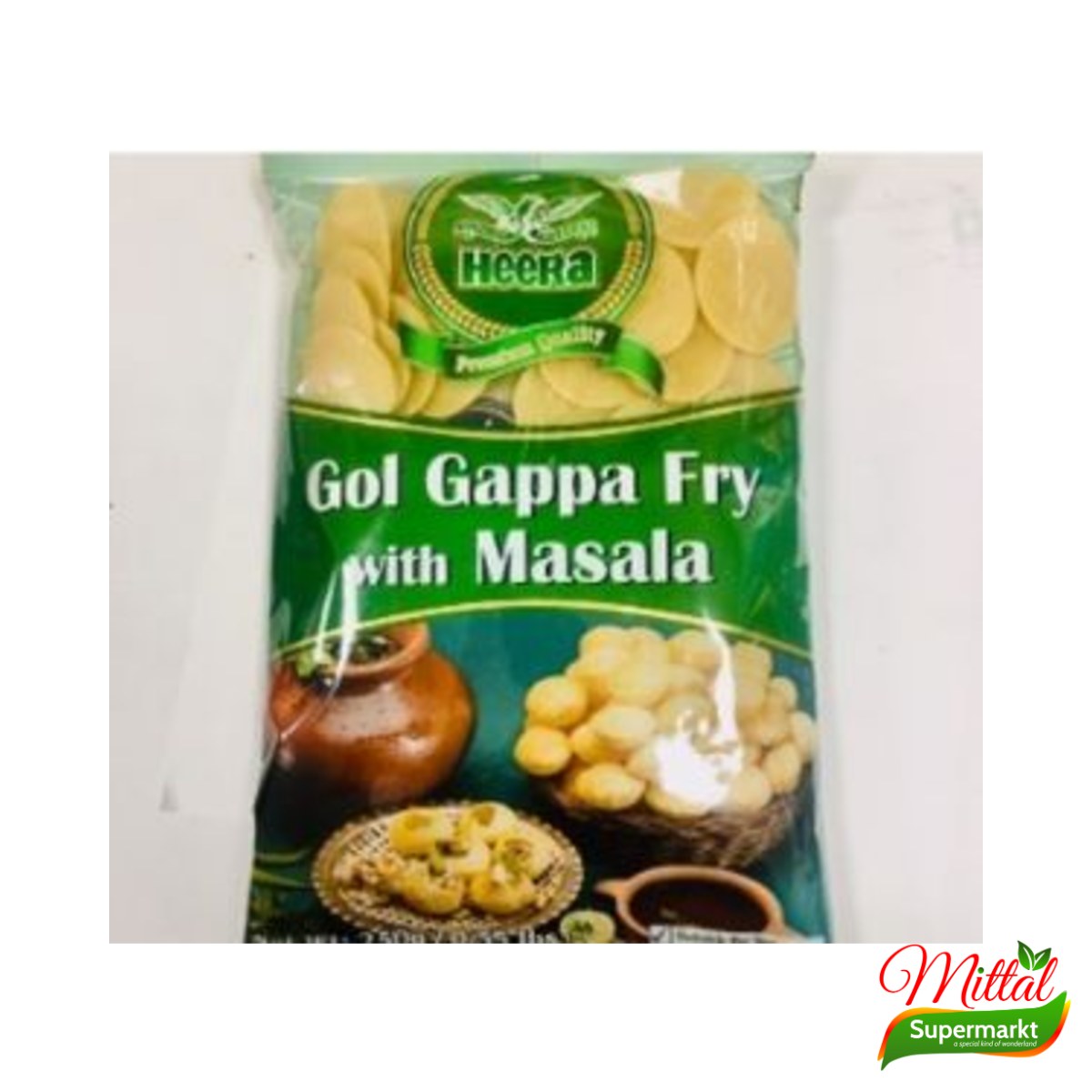Heera Gol Gappa 250g, Krokante Puri Bolletjes voor Pani Puri (Gol Gappe)