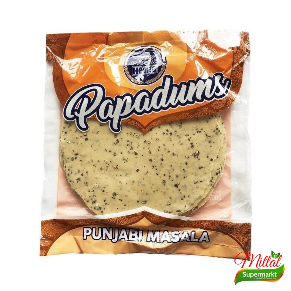 Heera Punjabi Masala Papad 200g, Gekruide Papadums (Masala Papad)