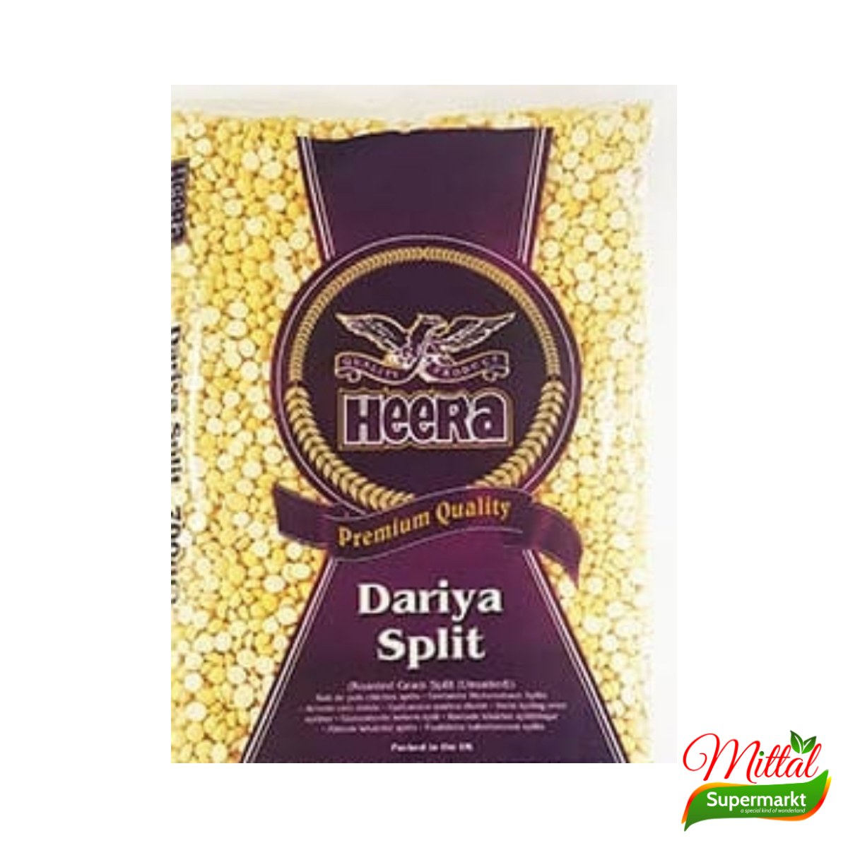 Heera Roasted Daria 300g, Geroosterde Gespleten Kikkererwten (Chana Dalia)
