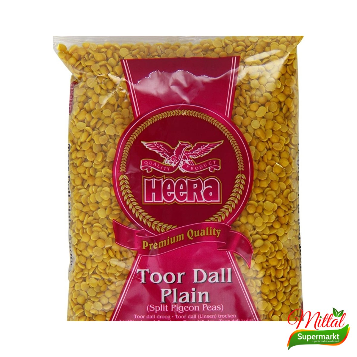 Heera Toor Dal 1kg, Gespleten Duiveerwten (Pigeon Peas)