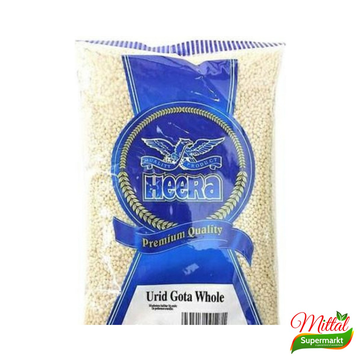 Heera Urid Gota 1kg, Hele Gepelde Urdbonen (Whole White Urad)