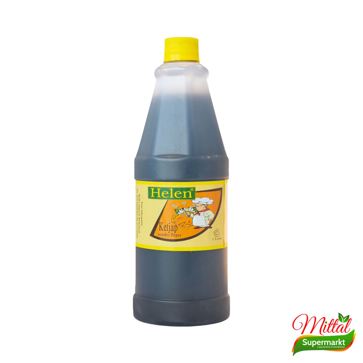 Helen Ketjap zonder Peper 1L, Traditionele Zoete Sojasaus (Sweet Soy Sauce)