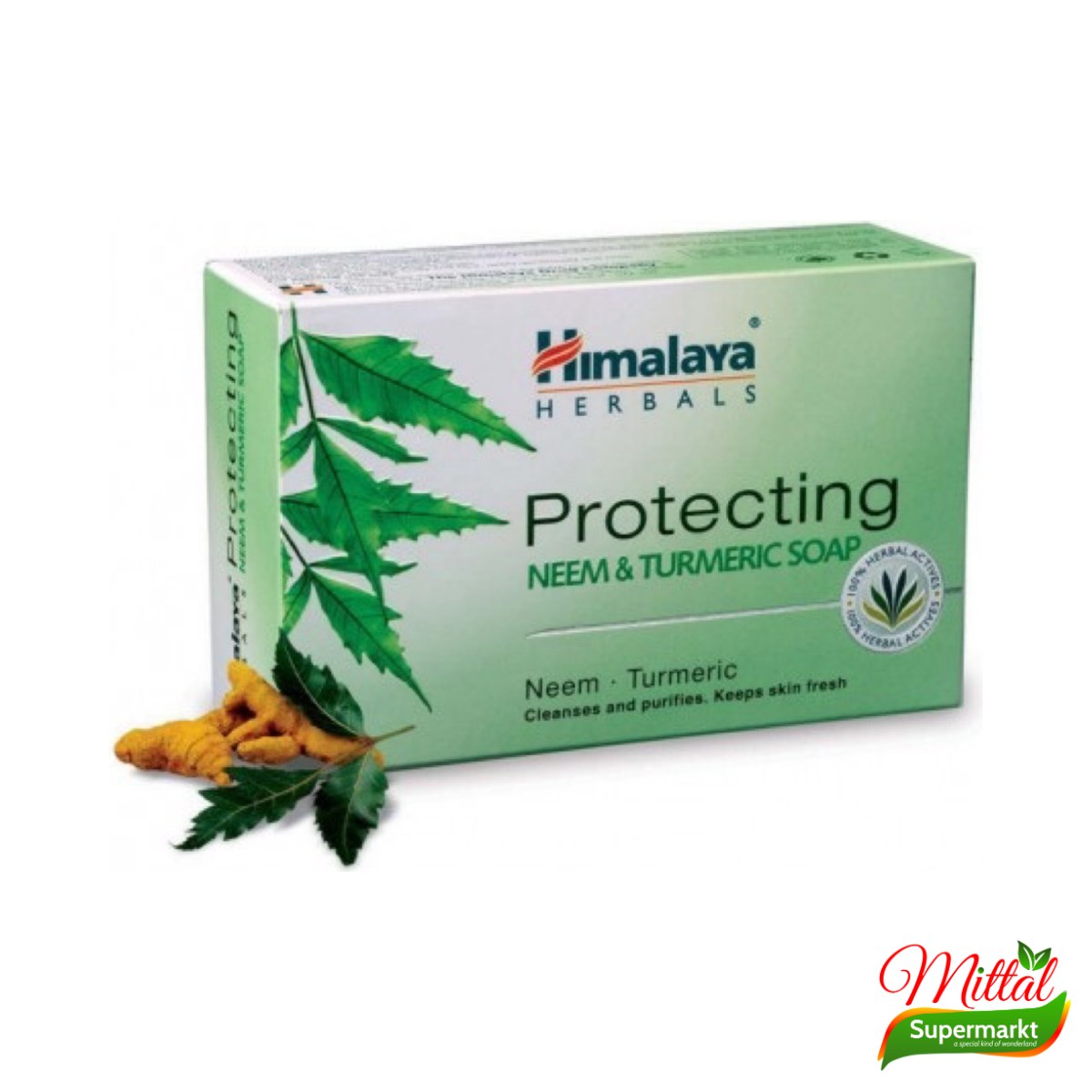Himalaya Neem & Turmeric Zeep, Kruidenzeep met Neem en Kurkuma (Herbal Soap)