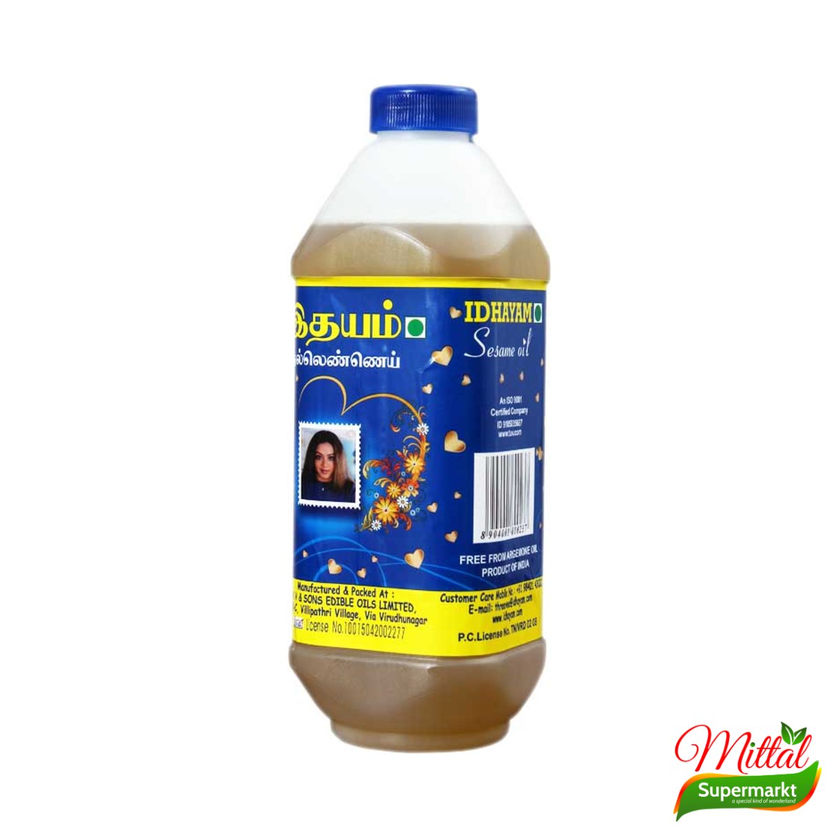 Idhayam Sesame Oil 500ml, Koudgeperste Sesamolie (Gingelly Oil)