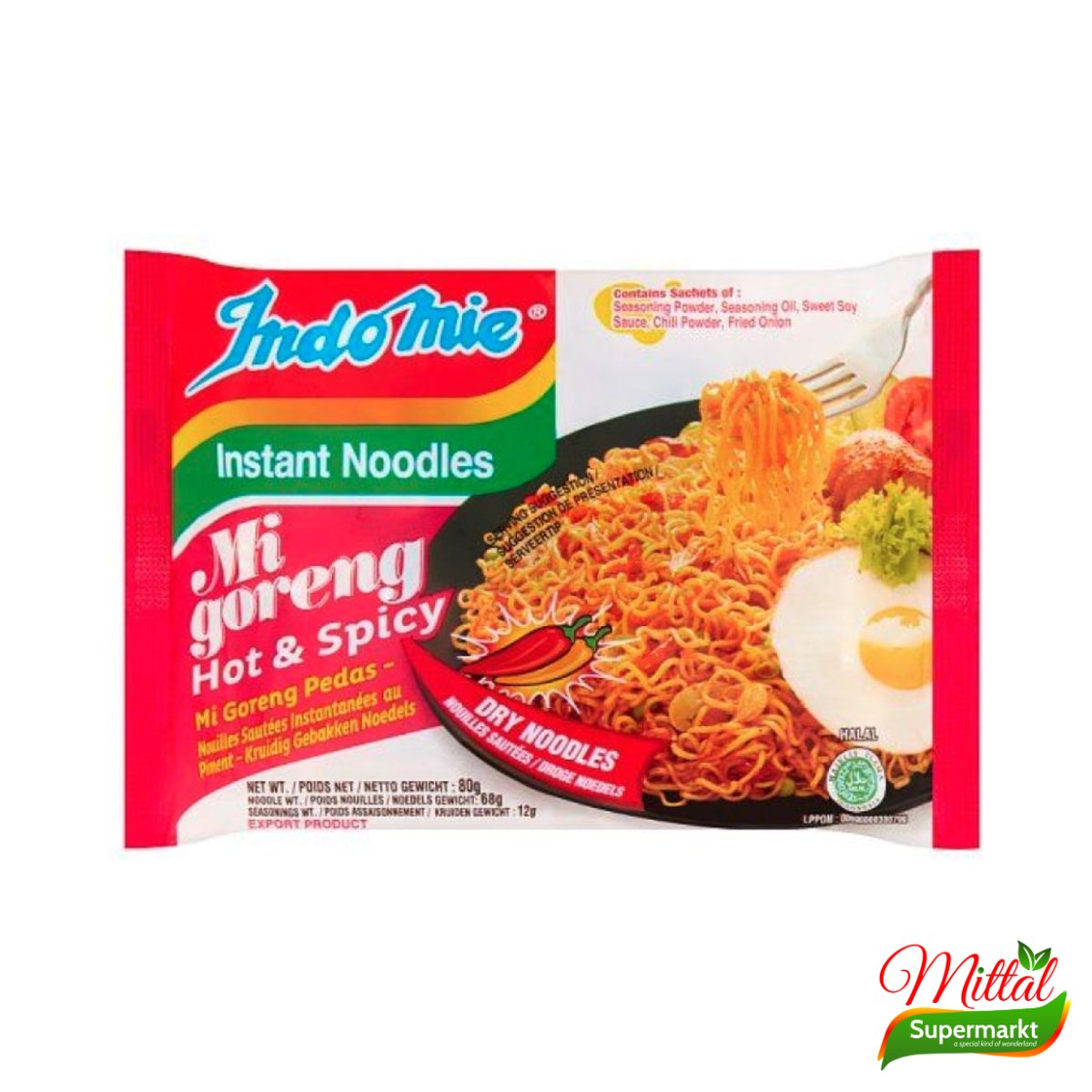 Indomie Mi Goreng Hot & Spicy, Pittige Gebakken Noedels (Spicy Fried Noodles)