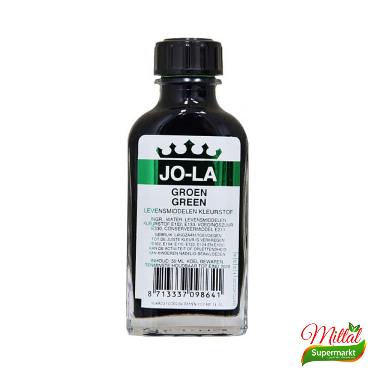 Jo-La Groene Kleurstof 50ml, Levensmiddelenkleurstof voor Bakken (Green Food Colour)