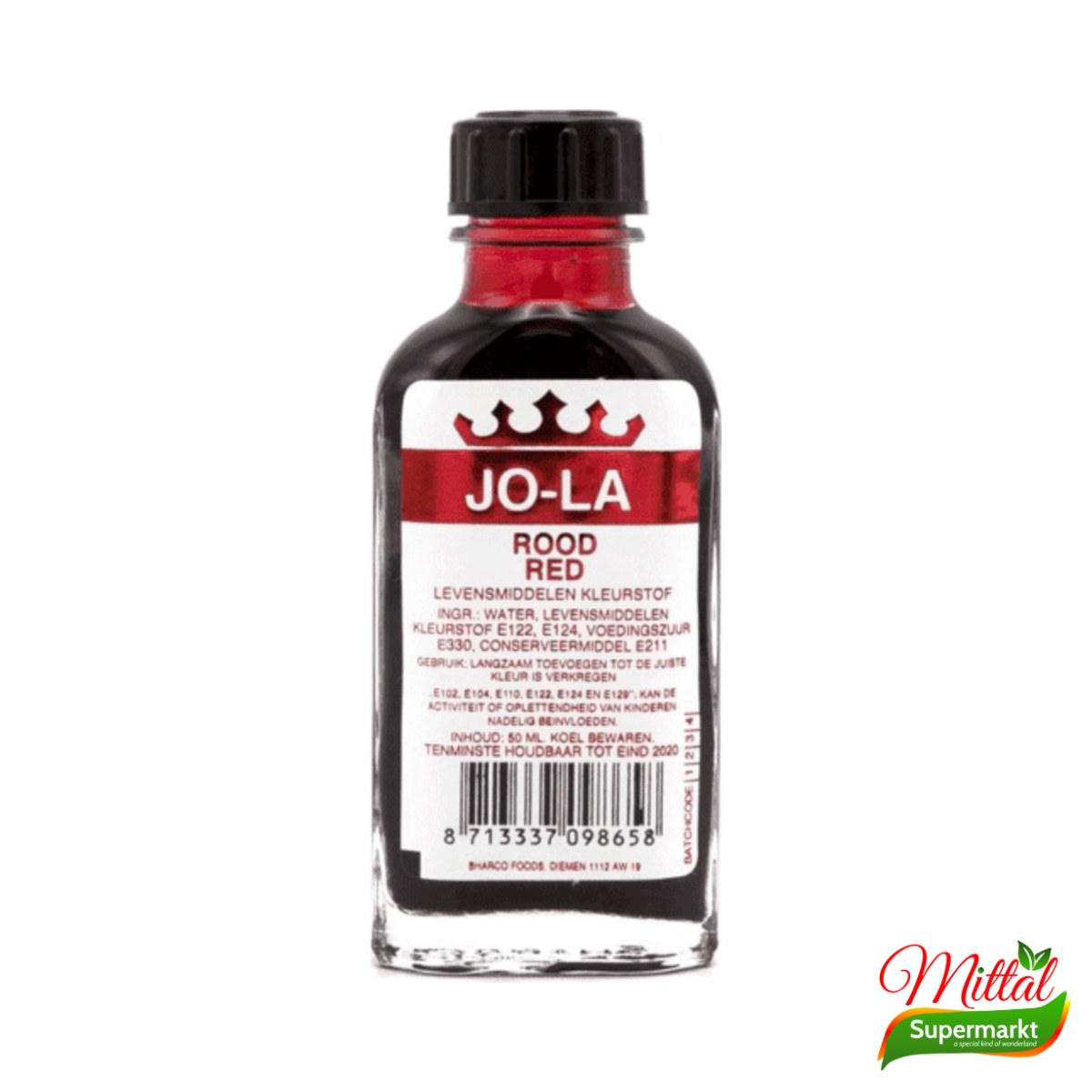 Jo-La Rode Kleurstof 50ml, Levensmiddelenkleurstof voor Bakken (Red Food Colour)