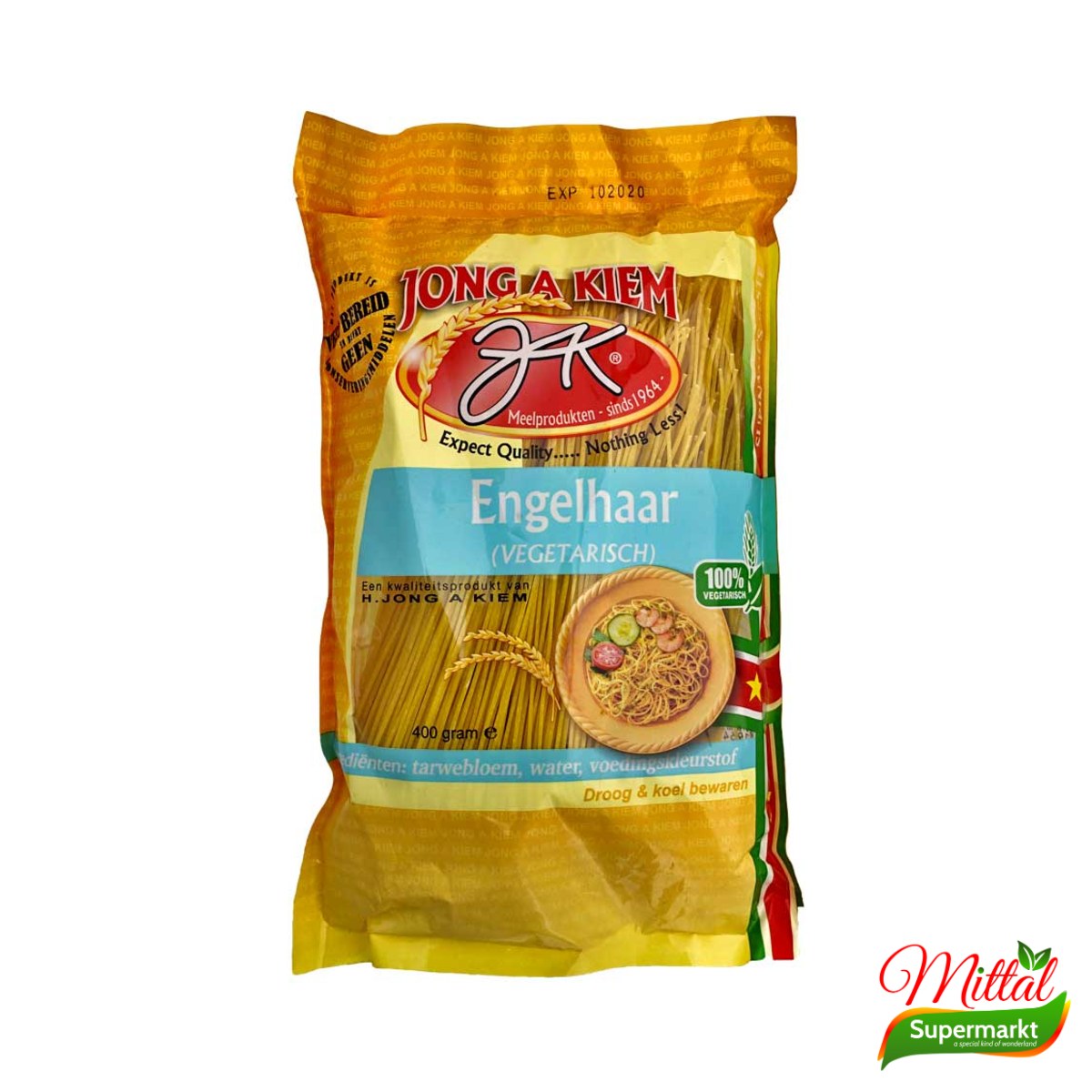 Jong A Kiem Engelhaar 400g, Zeer Dunne Noedels (Angel Hair Noodles)