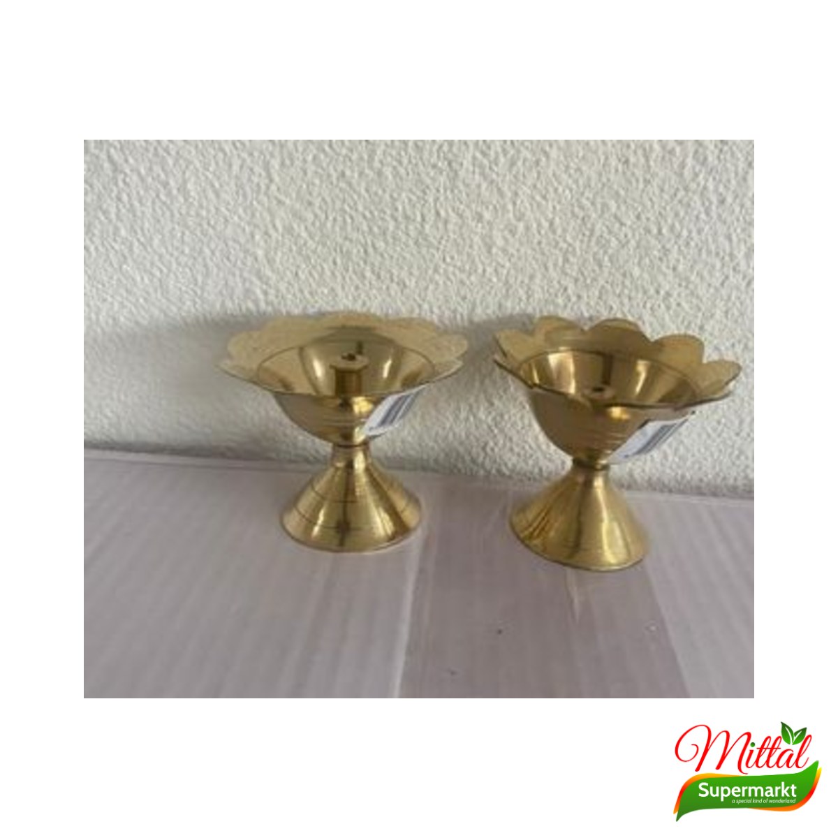 Jyot Standaard Messing, Houder voor Olielampje (Brass Diya Stand)
