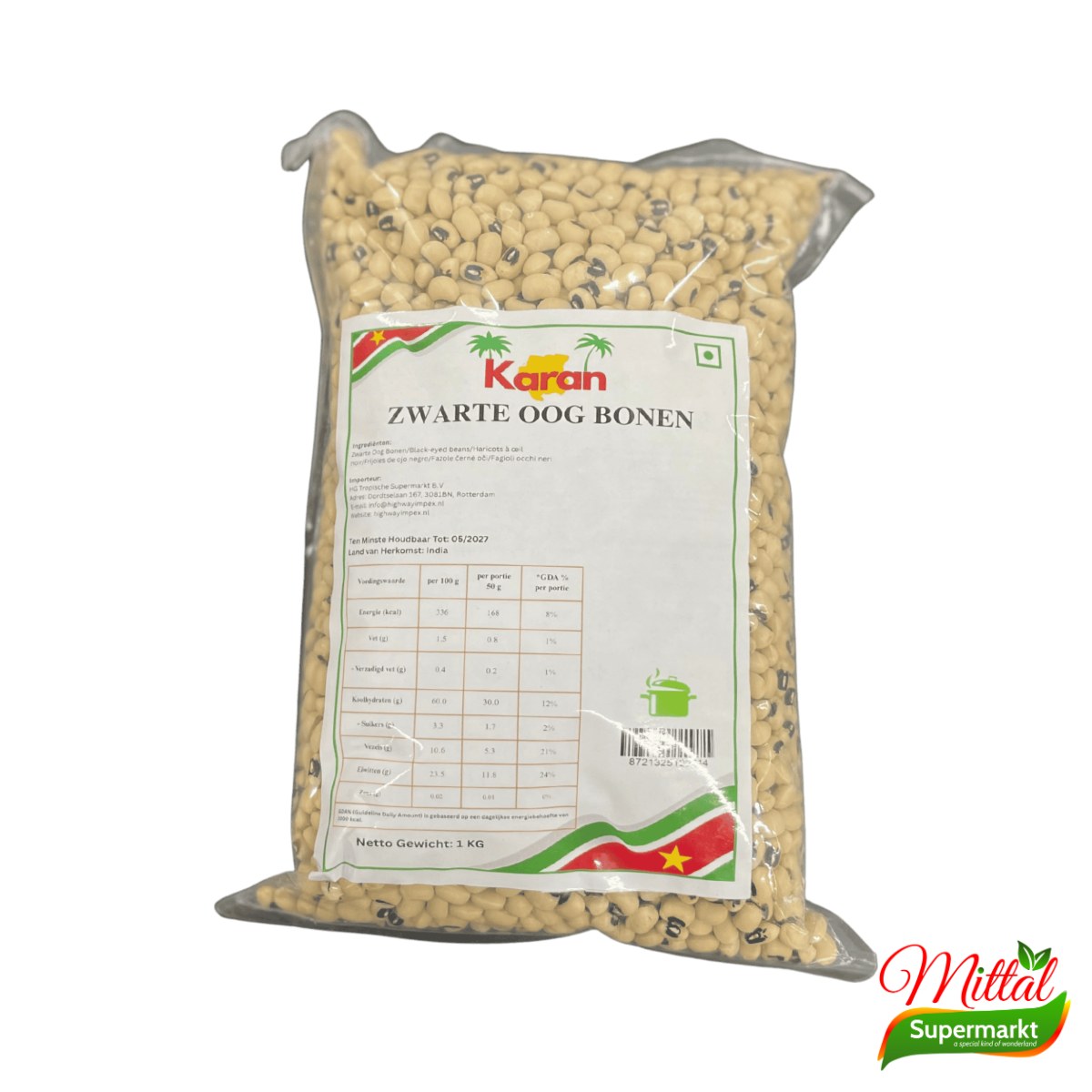Karan Black Eyed Beans 1kg, Zwartoogbonen (Lobia)
