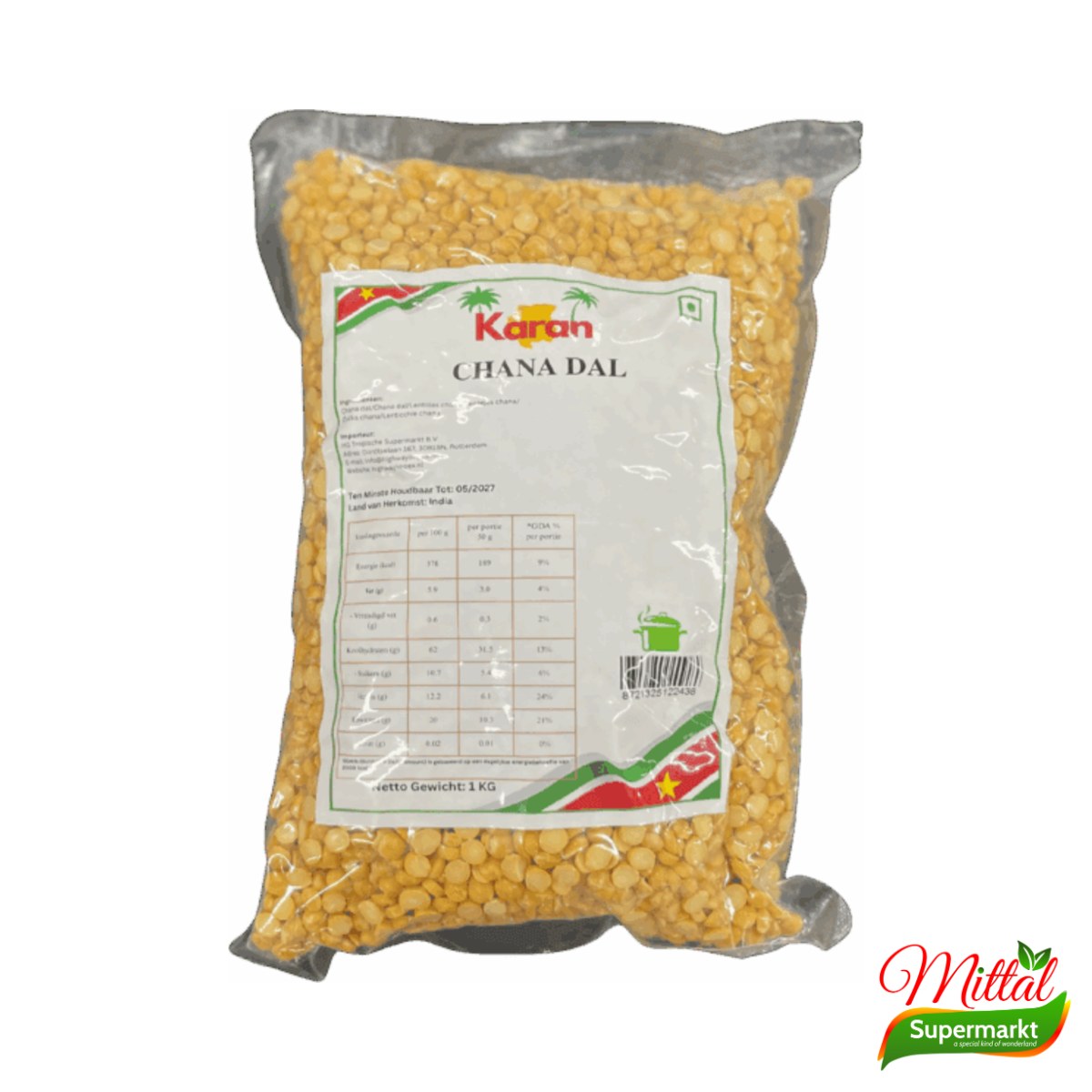 Karan Chana Dal 1kg, Gespleten Kikkererwten (Split Bengal Gram)