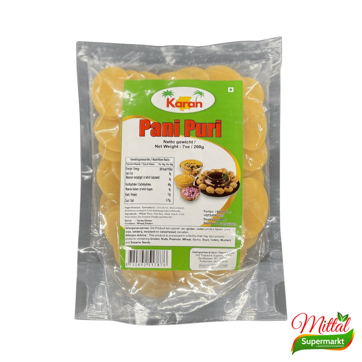 Karan Pani Puri 200g, Krokante Puri Bolletjes (Gol Gappe)