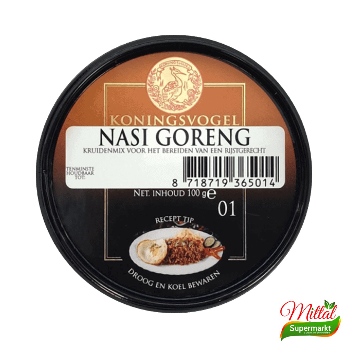 Koningsvogel Nasi Kruidenmix 100g, Kruidenmix voor Nasi (Nasi Spice Mix)