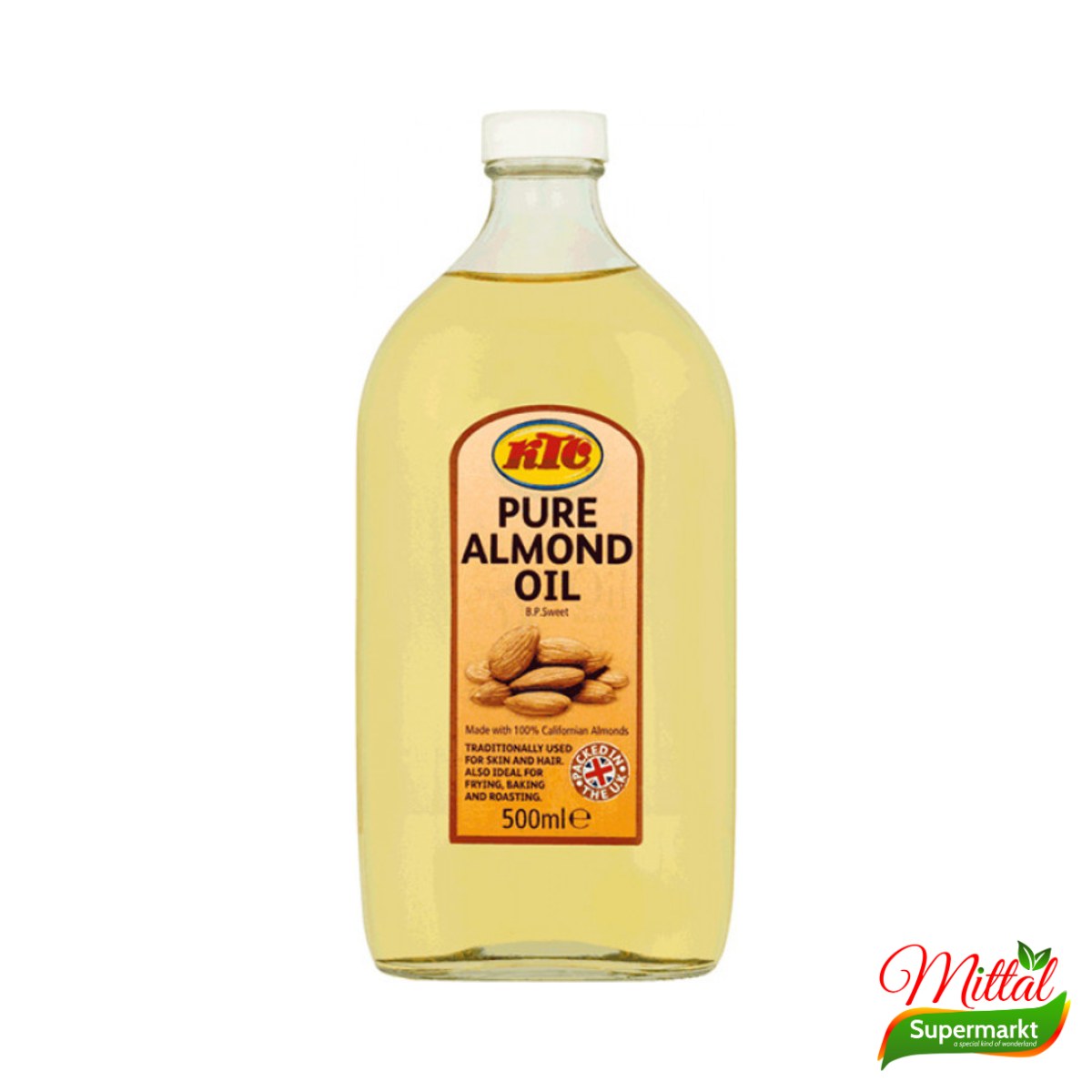 KTC Amandelolie 500ml, Verzorgende Huid- en Haarolie (Almond Oil)