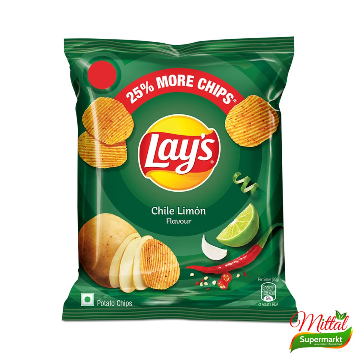 Lay's Chilli Lemon 90g, Aardappelchips met Chili en Citroen (Potato Chips)