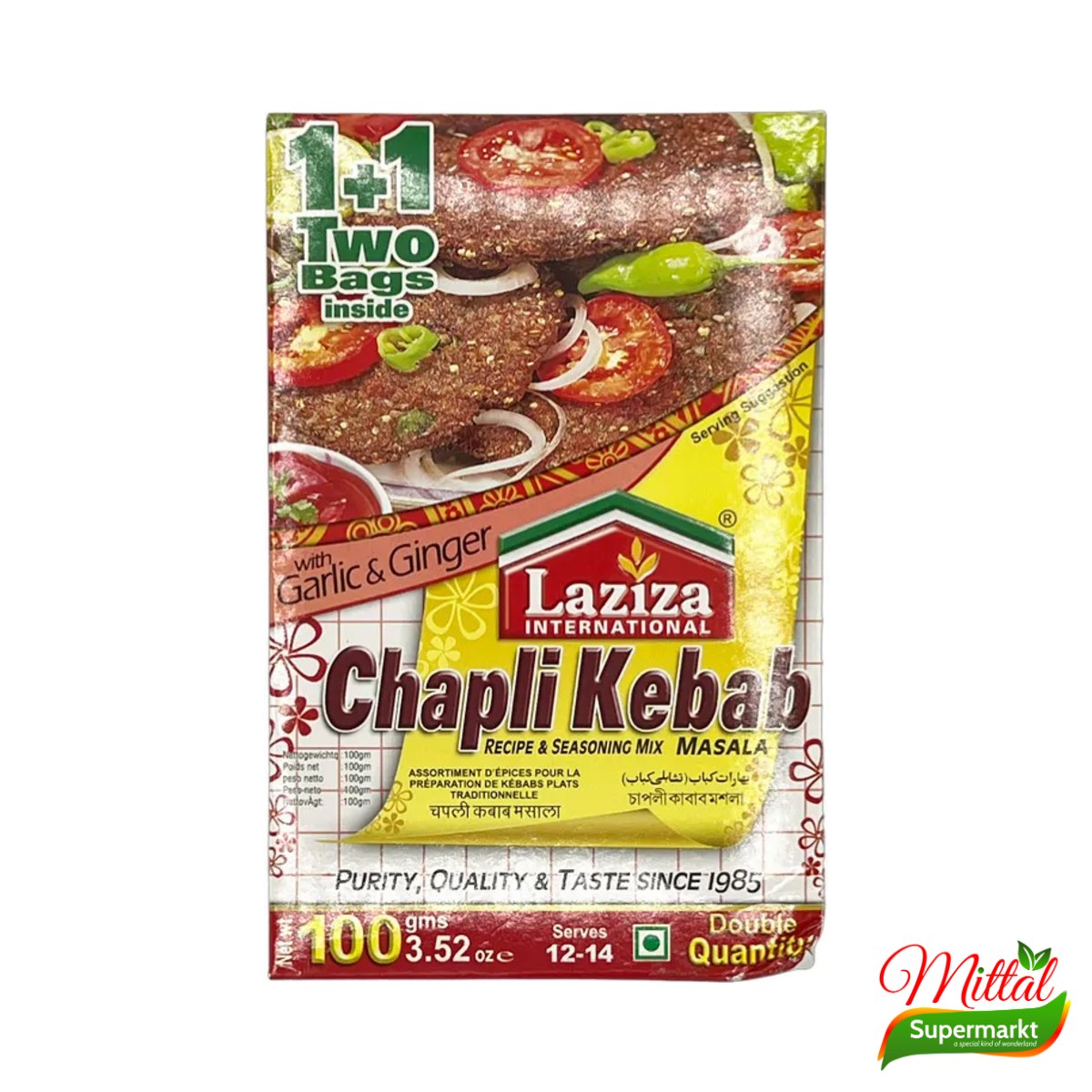 Laziza Chapli Kebab 100g, Kruidenmix voor Chapli Kebab (Chapli Kebab Masala)