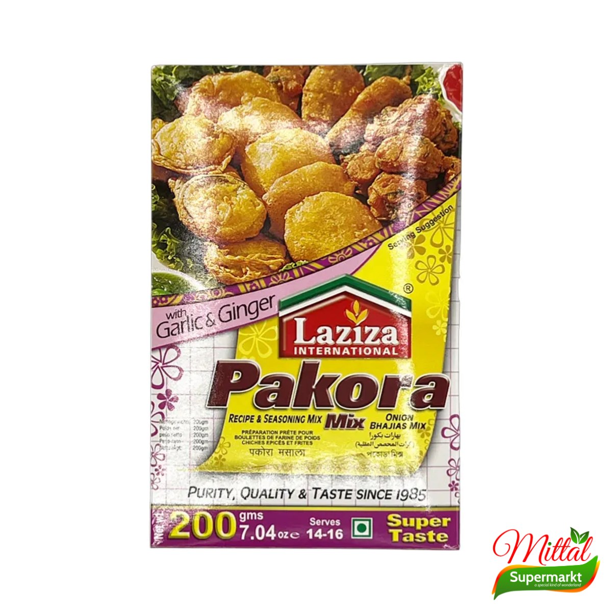 Laziza Pakora 200g, Beslagmix voor Krokante Pakora (Pakora Mix)